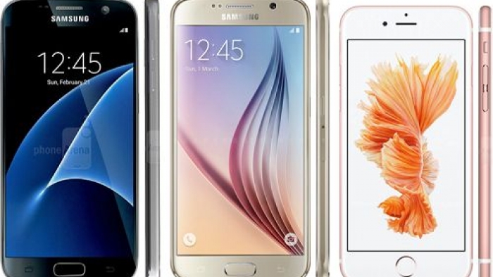 Boyut karşılaştırması: Galaxy S7 ve diğer amiral gemisi telefonlar