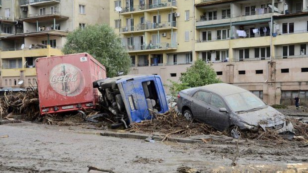 Tiflis'te Sel Sonucu 457 Kişi Zarar Gördü