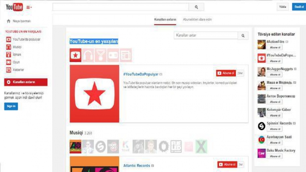 YouTube'a Azerbaycan Dili Eklendi